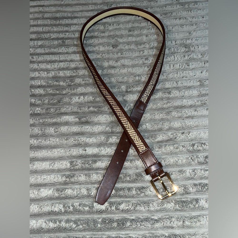 Brown & Straw woven Belt women’s XL